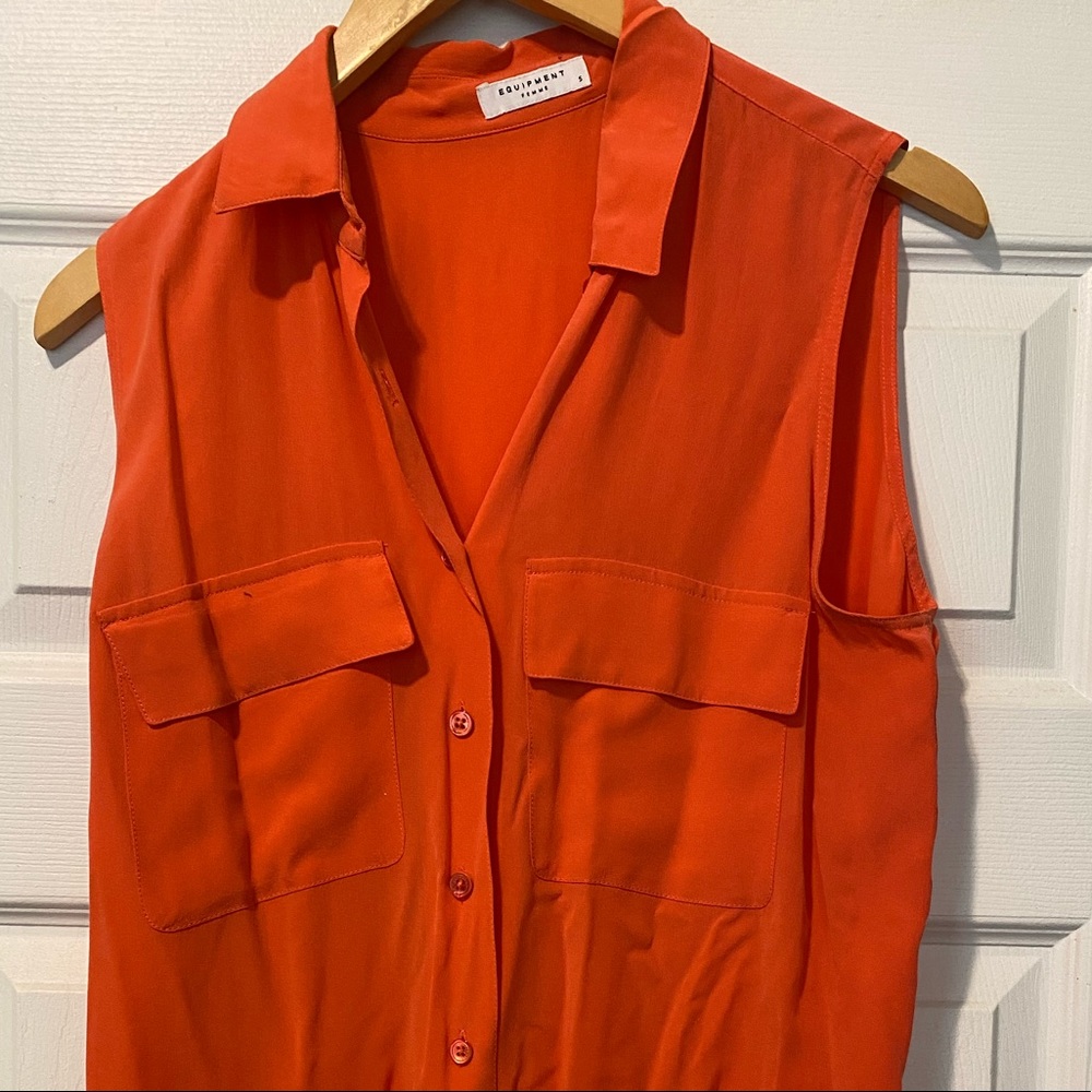 Equipment blouse small coral silk